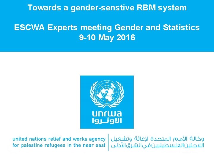 Towards a gender-senstive RBM system ESCWA Experts meeting Gender and Statistics 9 -10 May