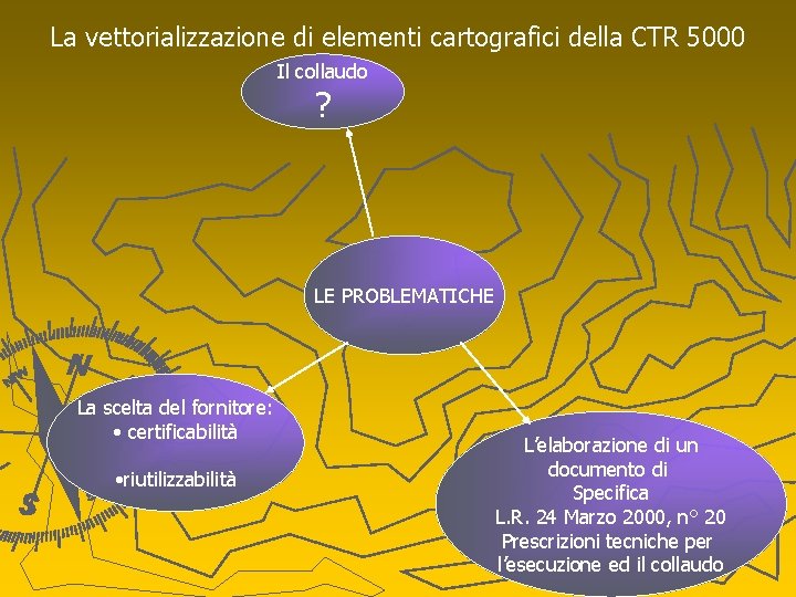 La vettorializzazione di elementi cartografici della CTR 5000 Il collaudo ? LE PROBLEMATICHE La