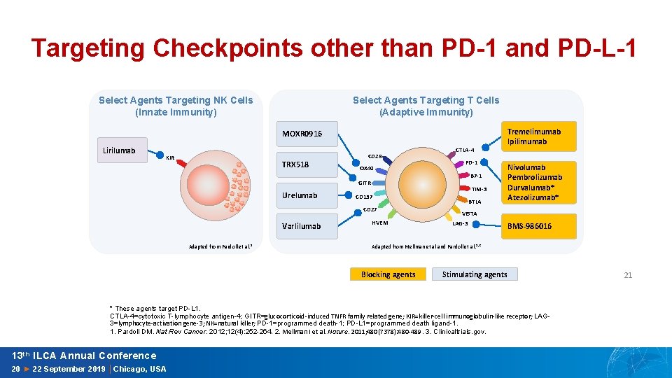 Targeting Checkpoints other than PD-1 and PD-L-1 Select Agents Targeting NK Cells (Innate Immunity)