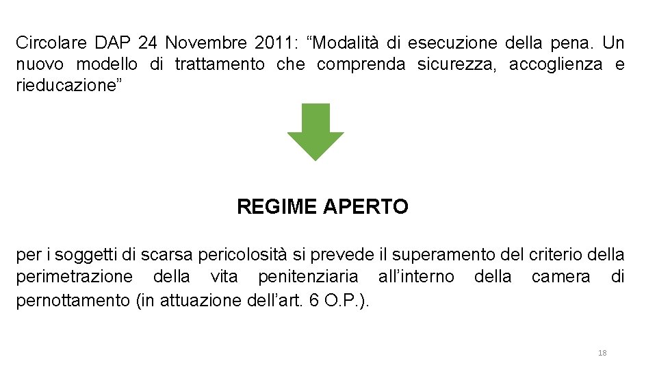 Circolare DAP 24 Novembre 2011: “Modalità di esecuzione della pena. Un nuovo modello di