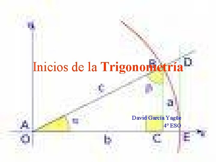 Inicios de la Trigonometría David García Yagüe 4º ESO 