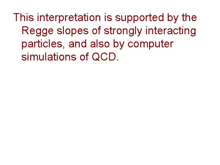 This interpretation is supported by the Regge slopes of strongly interacting particles, and also