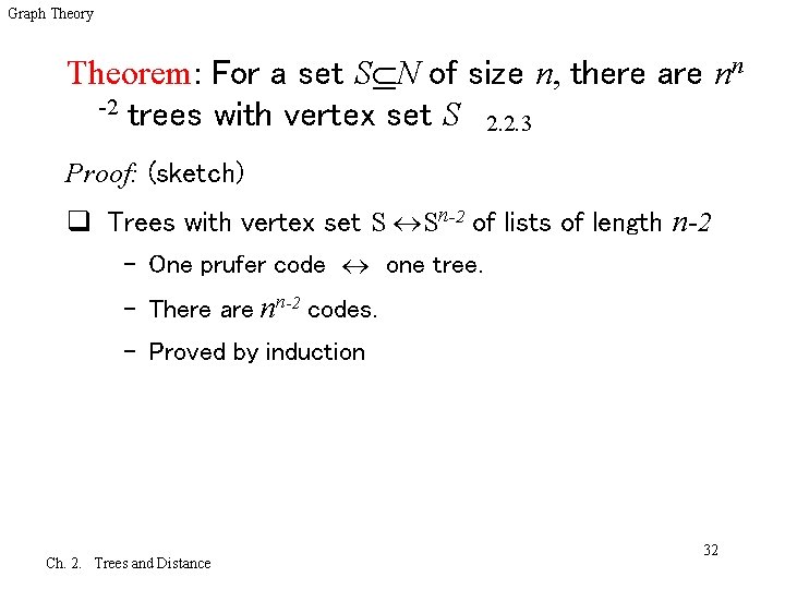 Graph Theory Theorem: For a set S N of size n, there are nn