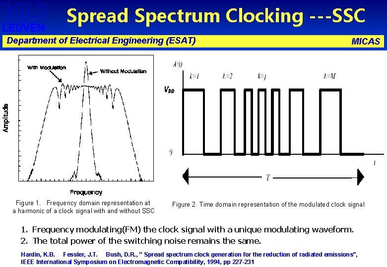 Spread Spectrum Clocking ---SSC Department of Electrical Engineering (ESAT) Figure 1. Frequency domain representation