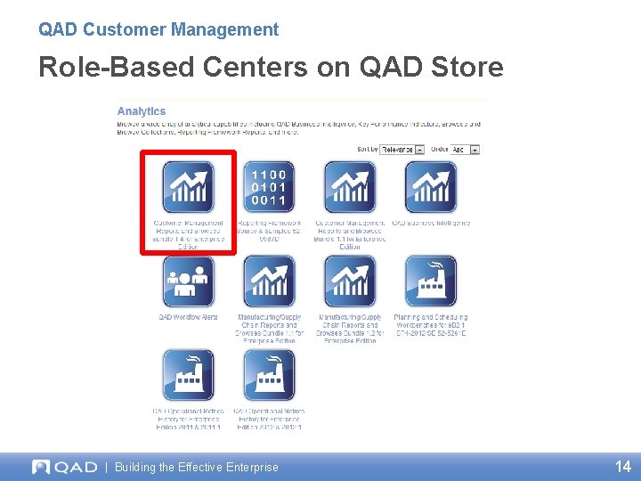 QAD Customer Management Role-Based Centers on QAD Store | Building the Effective Enterprise 14