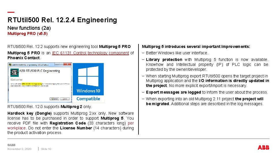 — RTUtil 500 Rel. 12. 2. 4 Engineering New functions (2 a) Multiprog PRO — RTUtil 500 Rel. 12. 2. 4 Engineering New functions (2 a) Multiprog PRO