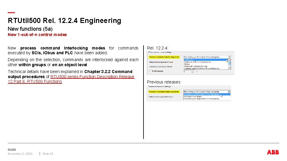 — RTUtil 500 Rel. 12. 2. 4 Engineering New functions (5 a) New 1 — RTUtil 500 Rel. 12. 2. 4 Engineering New functions (5 a) New 1