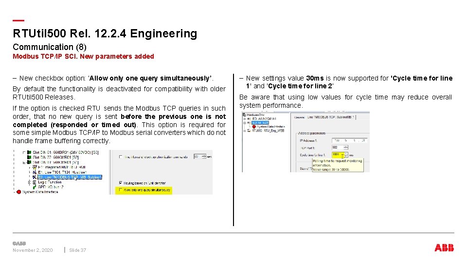 — RTUtil 500 Rel. 12. 2. 4 Engineering Communication (8) Modbus TCP/IP SCI. New — RTUtil 500 Rel. 12. 2. 4 Engineering Communication (8) Modbus TCP/IP SCI. New