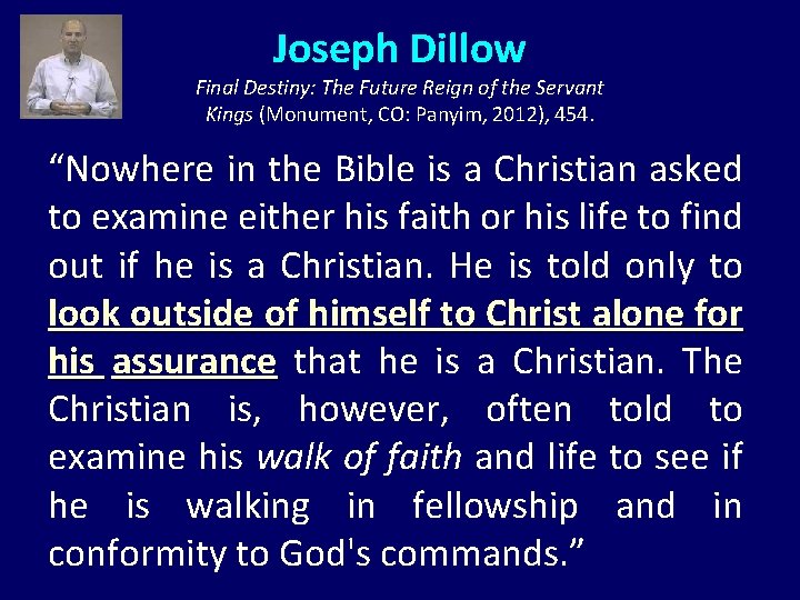 Joseph Dillow Final Destiny: The Future Reign of the Servant Kings (Monument, CO: Panyim,