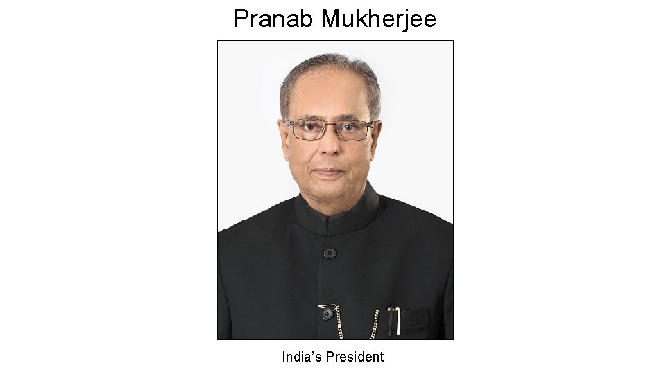 Pranab Mukherjee India’s President 