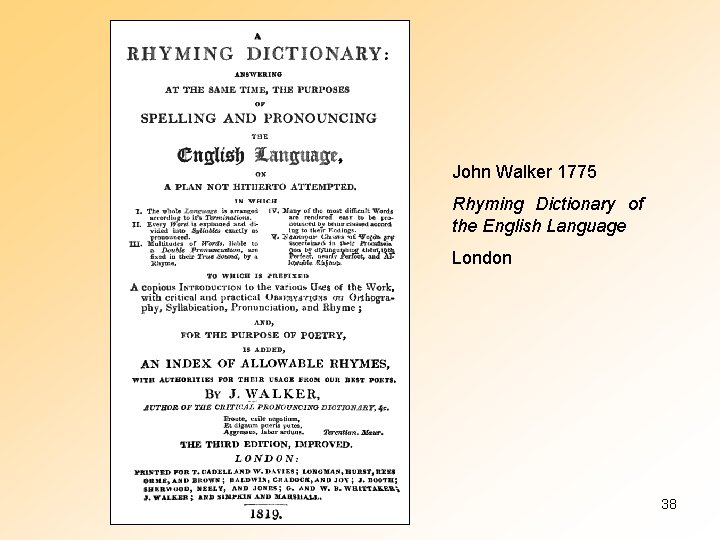 John Walker 1775 Rhyming Dictionary of the English Language London 38 