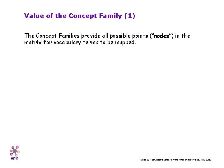 Value of the Concept Family (1) The Concept Families provide all possible points (“nodes”)