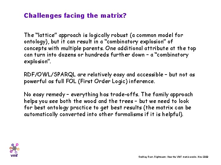 Challenges facing the matrix? The “lattice” approach is logically robust (a common model for