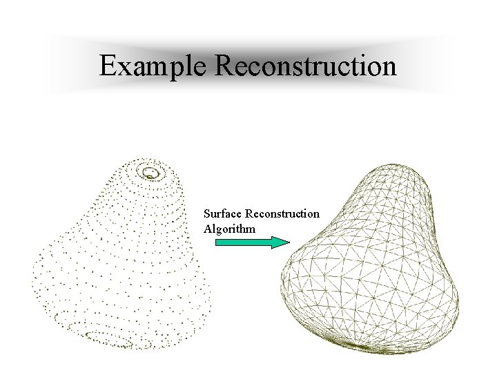 Example Reconstruction Surface Reconstruction Algorithm 