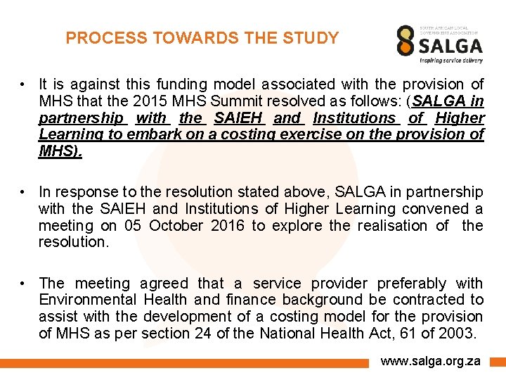 PROCESS TOWARDS THE STUDY • It is against this funding model associated with the PROCESS TOWARDS THE STUDY • It is against this funding model associated with the