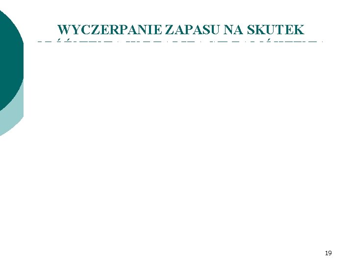 WYCZERPANIE ZAPASU NA SKUTEK OPÓŹNIENIA W REALIZACJI ZAMÓWIENIA 19 