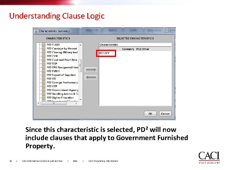 Understanding Clause Logic Since this characteristic is selected, PD 2 will now include clauses