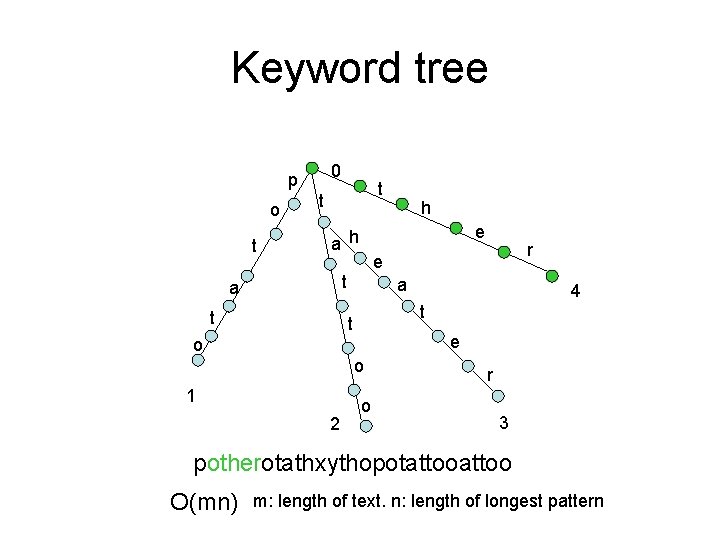 Keyword tree 0 p o t t t e a h t a e