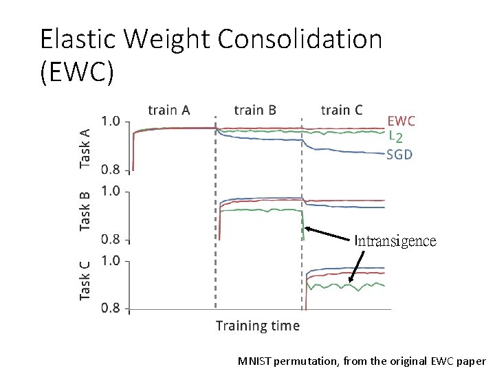 Elastic Weight Consolidation (EWC) Intransigence MNIST permutation, from the original EWC paper 