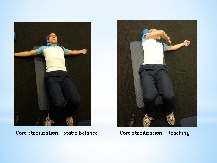 Core stabilisation - Static Balance Core stabilisation - Reaching 