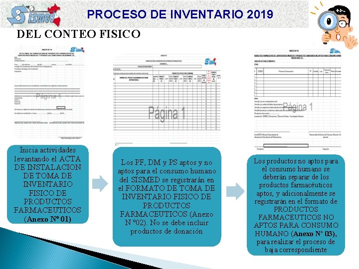 PROCESO DE INVENTARIO 2019 DEL CONTEO FISICO Inicia actividades levantando el ACTA DE INSTALACION
