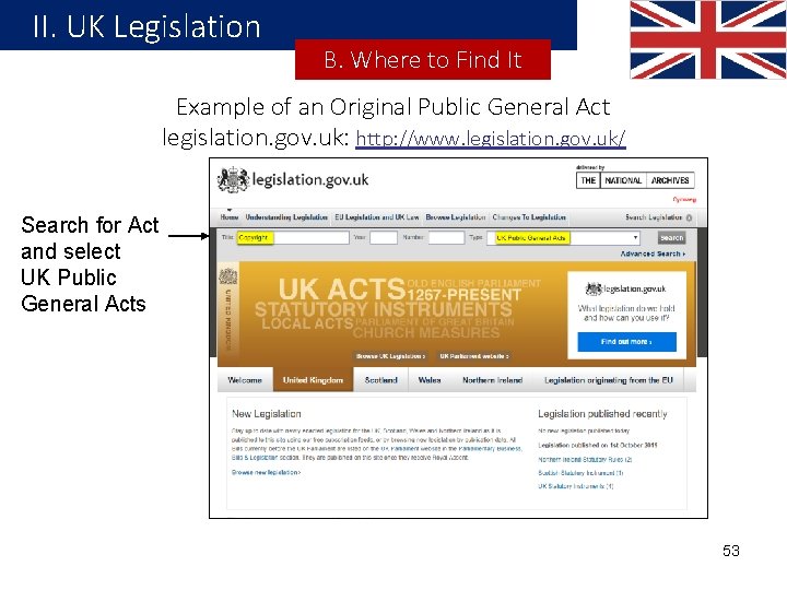 II. UK Legislation B. Where to Find It Example of an Original Public General