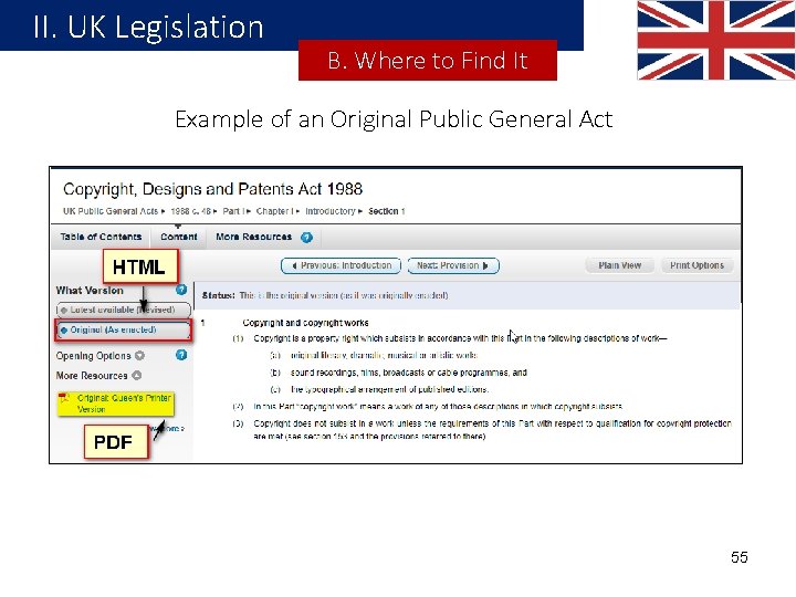 II. UK Legislation B. Where to Find It Example of an Original Public General