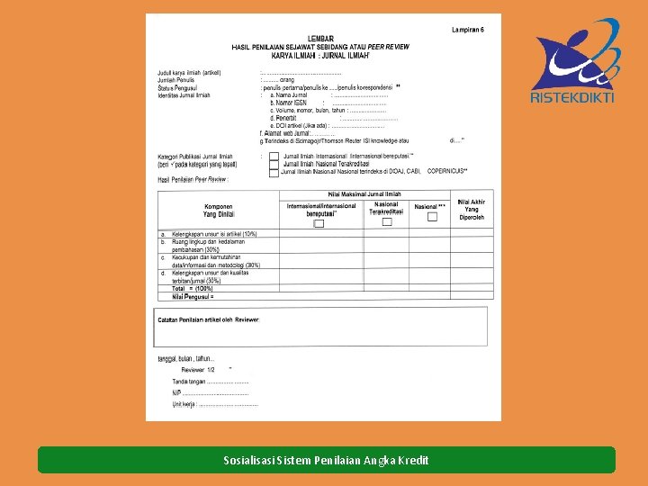 Sosialisasi Sistem Penilaian Angka Kredit 