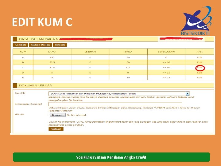 EDIT KUM C Sosialisasi Sistem Penilaian Angka Kredit 