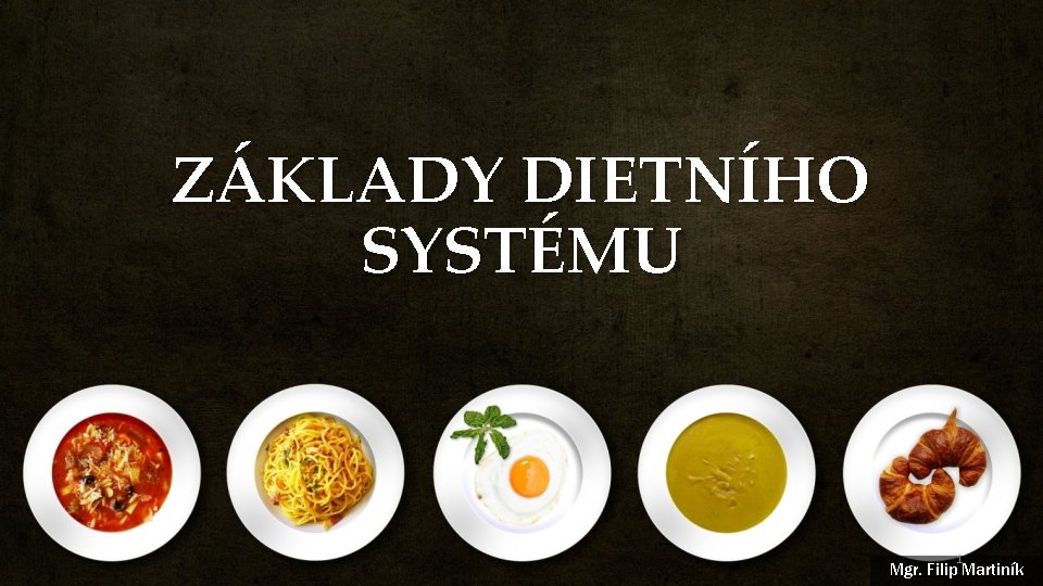 ZÁKLADY DIETNÍHO SYSTÉMU 1 Mgr. Filip Martiník 