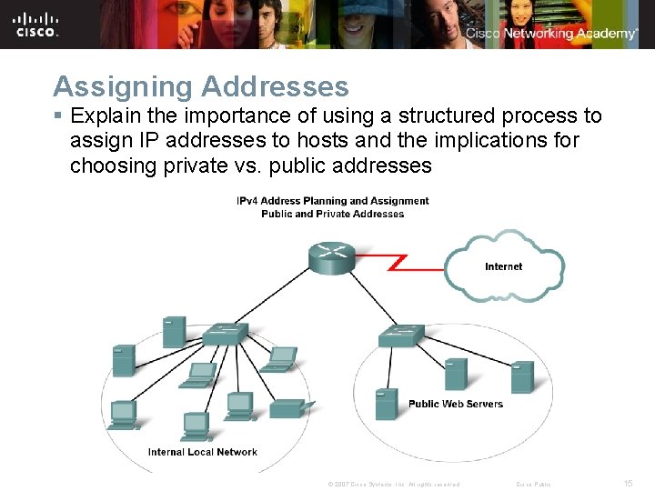 Assigning Addresses § Explain the importance of using a structured process to assign IP