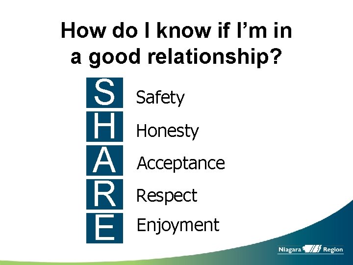 How do I know if I’m in a good relationship? S H A R