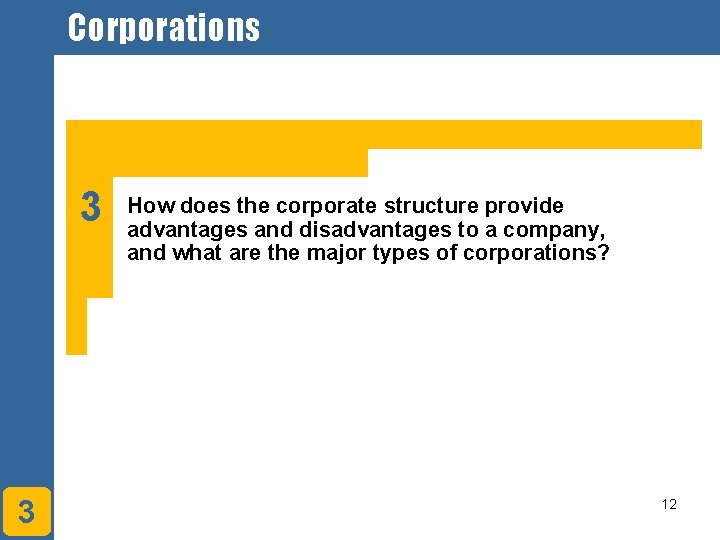 Corporations 3 3 How does the corporate structure provide advantages and disadvantages to a