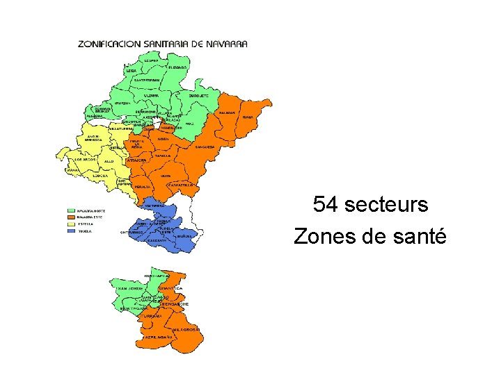 54 secteurs Zones de santé 