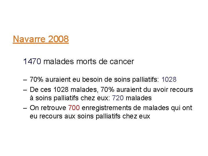 Navarre 2008 1470 malades morts de cancer – 70% auraient eu besoin de soins