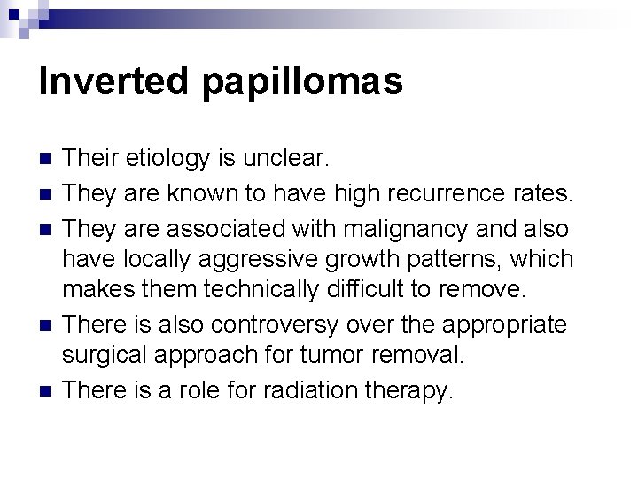 inverted papilloma growth rate)