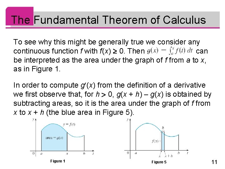 The Fundamental Theorem of Calculus To see why this might be generally true we