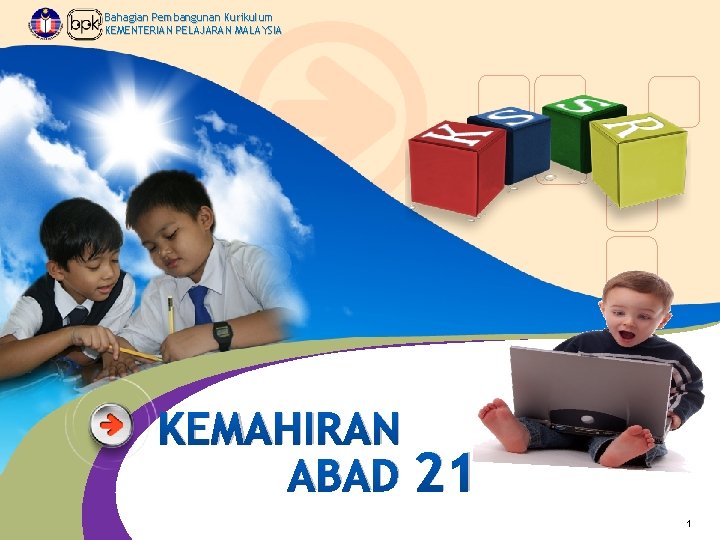 Bahagian Pembangunan Kurikulum KEMENTERIAN PELAJARAN MALAYSIA KEMAHIRAN ABAD 21 1 