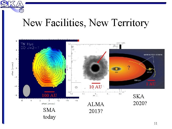 New Facilities, New Territory ? 10 AU 100 AU SMA today ALMA 2013? 1