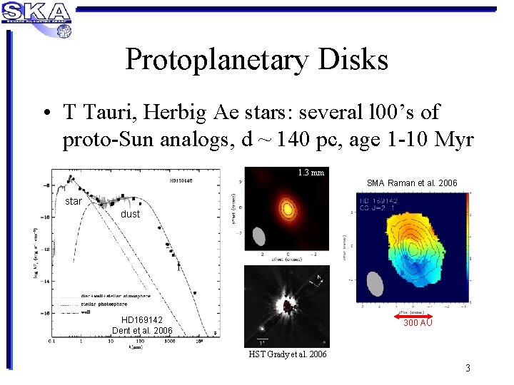 Protoplanetary Disks • T Tauri, Herbig Ae stars: several l 00’s of proto-Sun analogs,