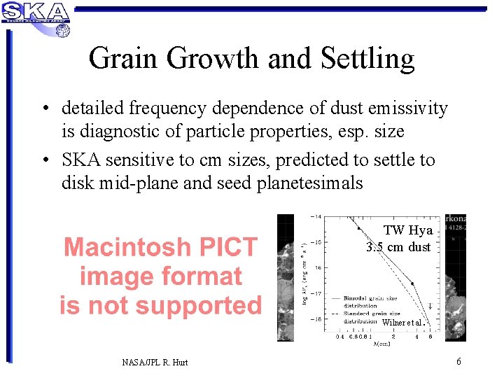 Grain Growth and Settling • detailed frequency dependence of dust emissivity is diagnostic of