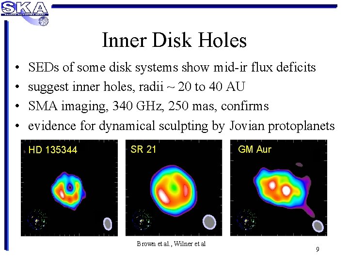 Inner Disk Holes • • SEDs of some disk systems show mid-ir flux deficits