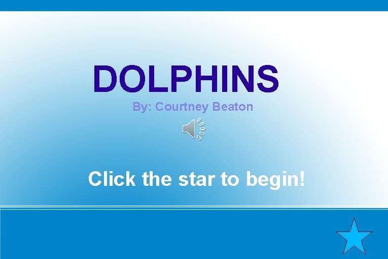 DOLPHINS By: Courtney Beaton Click the star to begin! 