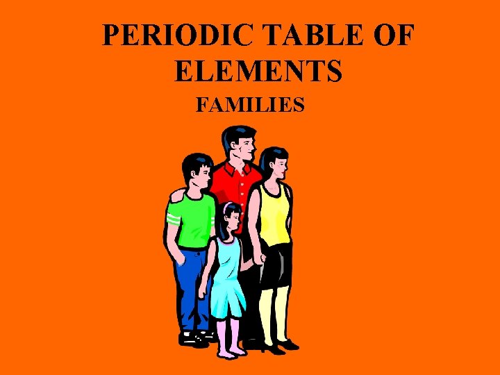 PERIODIC TABLE OF ELEMENTS FAMILIES 