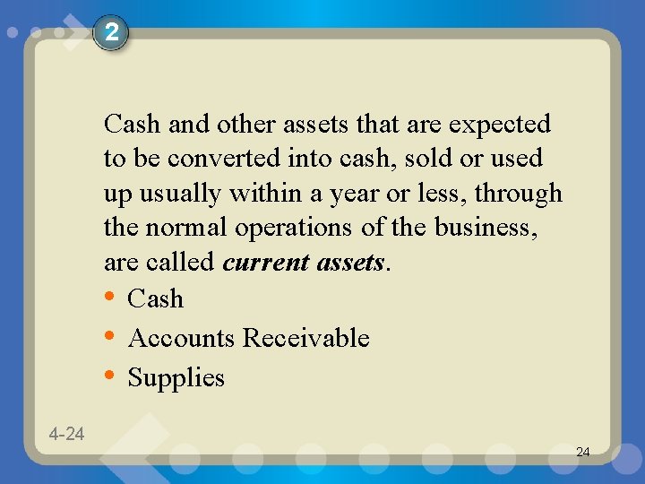 2 Cash and other assets that are expected to be converted into cash, sold