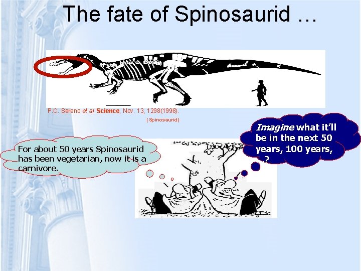 The fate of Spinosaurid … P. C. Sereno et al. Science, Nov. 13, 1298(1998).