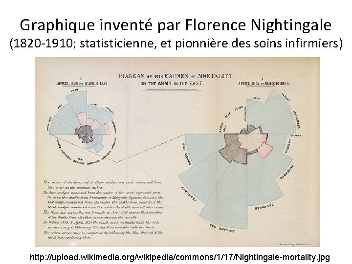 Graphique inventé par Florence Nightingale (1820 -1910; statisticienne, et pionnière des soins infirmiers) http: