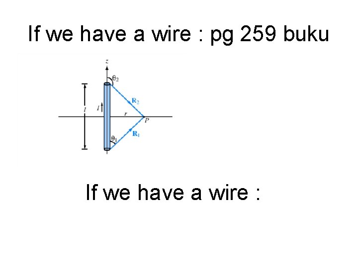 If we have a wire : pg 259 buku If we have a wire