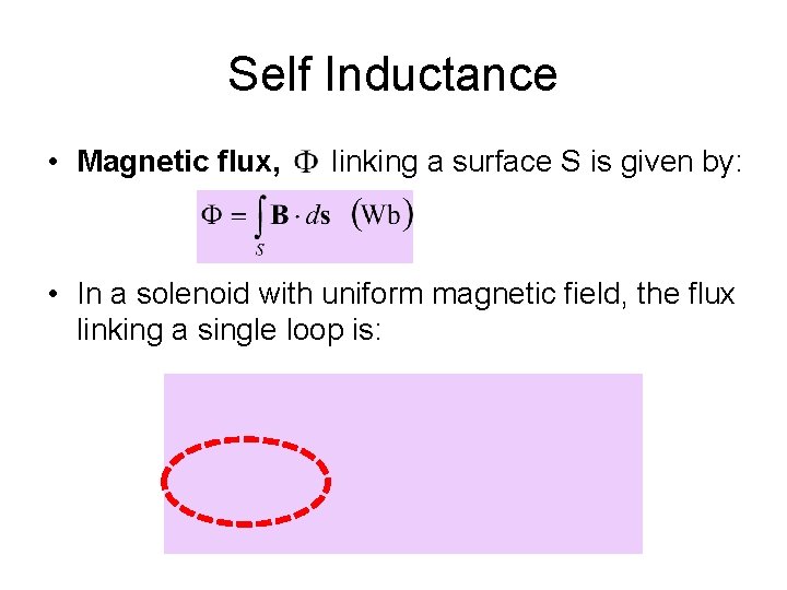 Self Inductance • Magnetic flux, linking a surface S is given by: • In