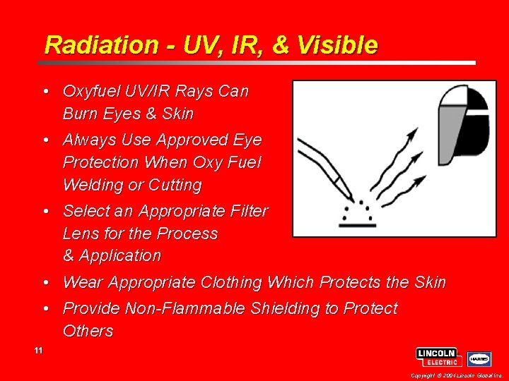 Radiation - UV, IR, & Visible • Oxyfuel UV/IR Rays Can Burn Eyes &